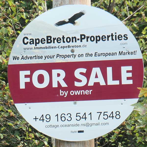 Cape Breton Properties for sale sign contact